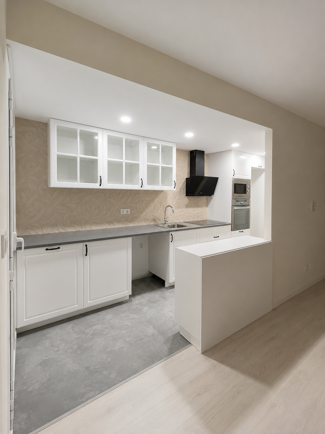cocina abierta al salón en piso en Zaragoza